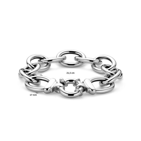 armband groot slot 17 mm 21,5 cm zilver gerhodineerd - Afbeelding 3