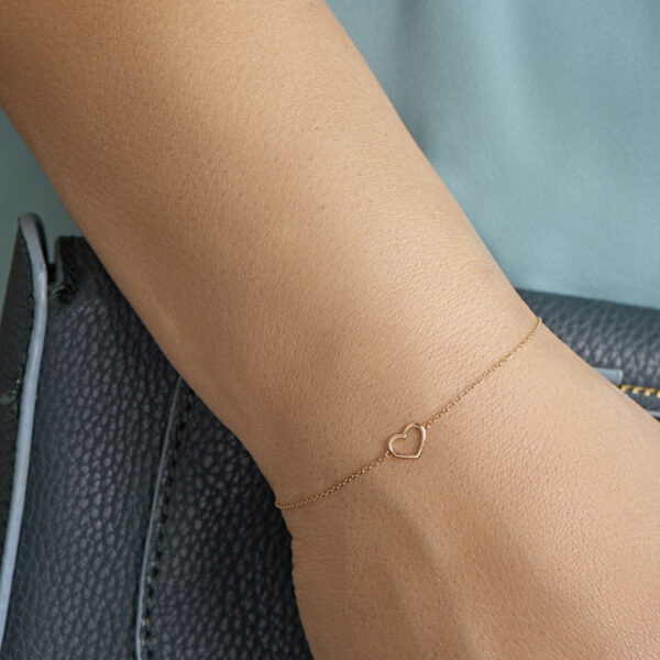 armband hart 0,8 mm 16 - 17 - 18 cm 14K roségoud - Afbeelding 2