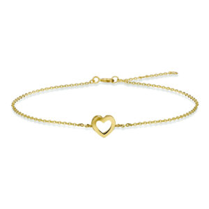 armband hart 1,1 mm 16,5 - 18,5 cm 14K geelgoud