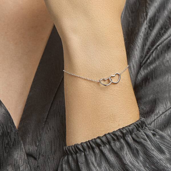 armband hart 1,2 mm 16 + 3 cm zilver gerhodineerd - Afbeelding 2