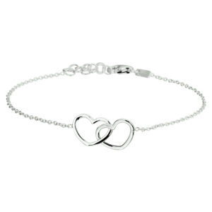 armband hart 1,2 mm 16 + 3 cm zilver gerhodineerd