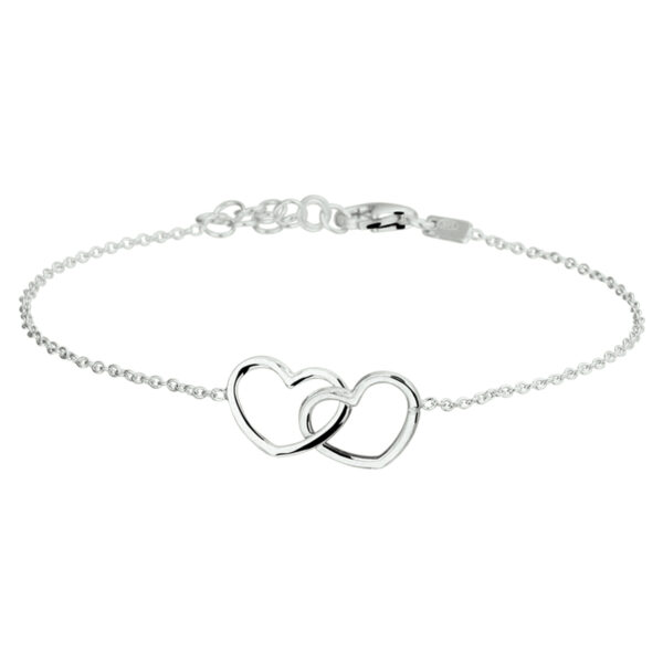 armband hart 1,2 mm 16 + 3 cm zilver gerhodineerd