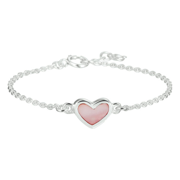 armband hart 13 - 15 cm zilver wit