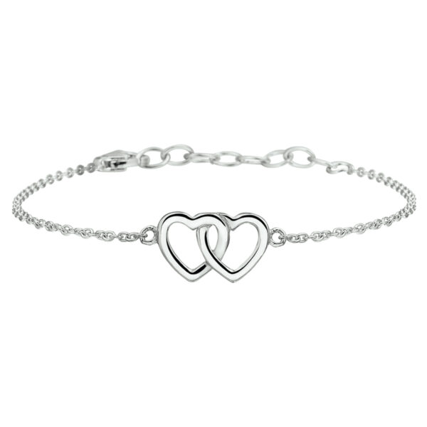 armband hart 13 + 3 cm zilver gerhodineerd