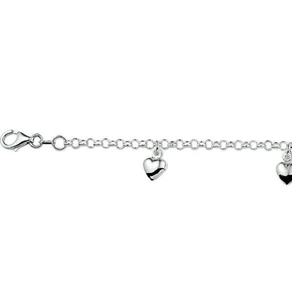 armband hart 15 cm zilver wit