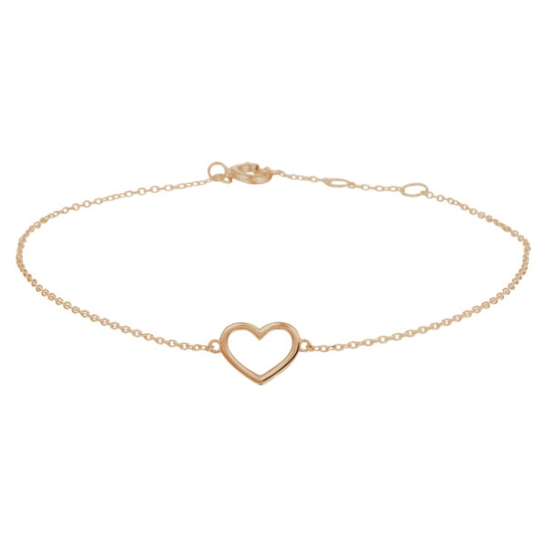 armband hart 16 - 17 - 18 cm 14K roségoud