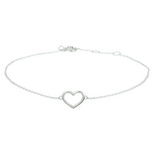 armband hart 16 - 17 - 18 cm 14K witgoud