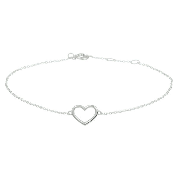 armband hart 16 - 17 - 18 cm 14K witgoud