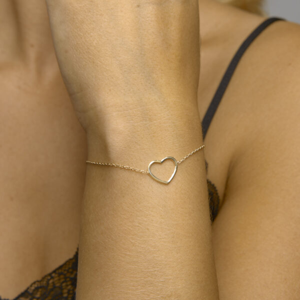 armband hart 16 + 3 cm 3 micron zilver verguld (geel) - Afbeelding 2