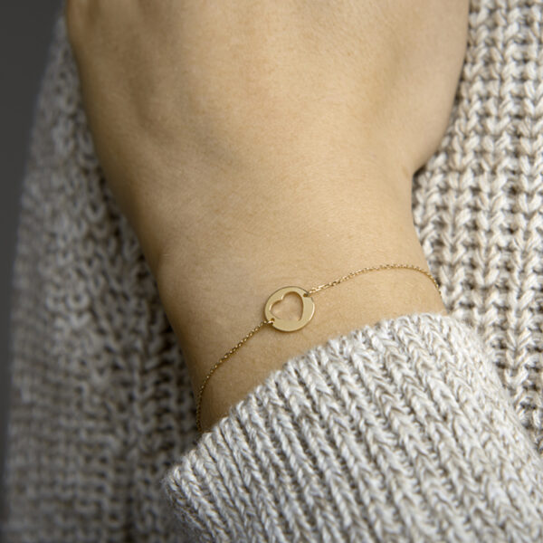 armband hart 16,5 - 17,5 - 18,5 cm 14K geelgoud - Afbeelding 2