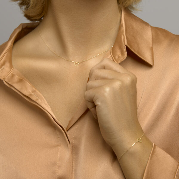 armband hart 16,5 - 17,5 - 18,5 cm 14K geelgoud - Afbeelding 3
