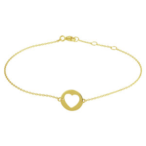 armband hart 16,5 - 17,5 - 18,5 cm 14K geelgoud