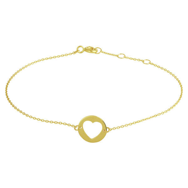 armband hart 16,5 - 17,5 - 18,5 cm 14K geelgoud