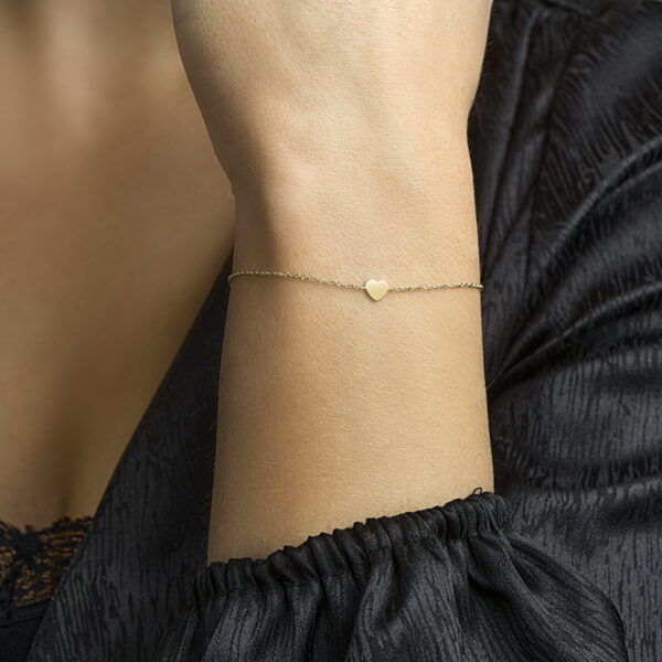 armband hart 17 - 18,5 cm 14K geelgoud - Afbeelding 2