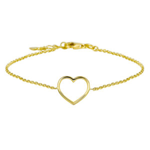 armband hart 17 - 18,5 cm 14K geelgoud