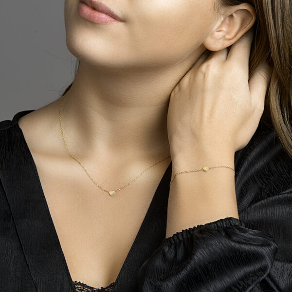 armband hart 17 - 18,5 cm 14K geelgoud - Afbeelding 3
