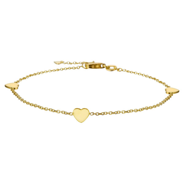 armband hart 17 - 18,5 cm 14K geelgoud