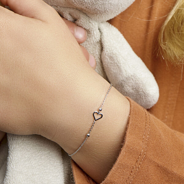 armband hart zilver gerhodineerd - Afbeelding 2