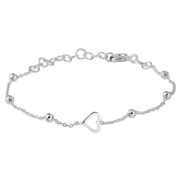 armband hart zilver gerhodineerd