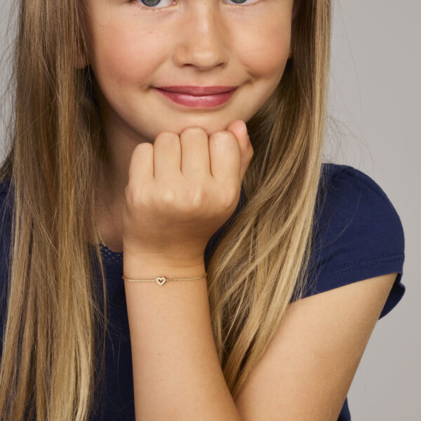 armband hart zirkonia 11 + 2 cm 14K geelgoud - Afbeelding 2