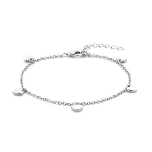 armband hartjes 13 + 3 cm zilver gerhodineerd