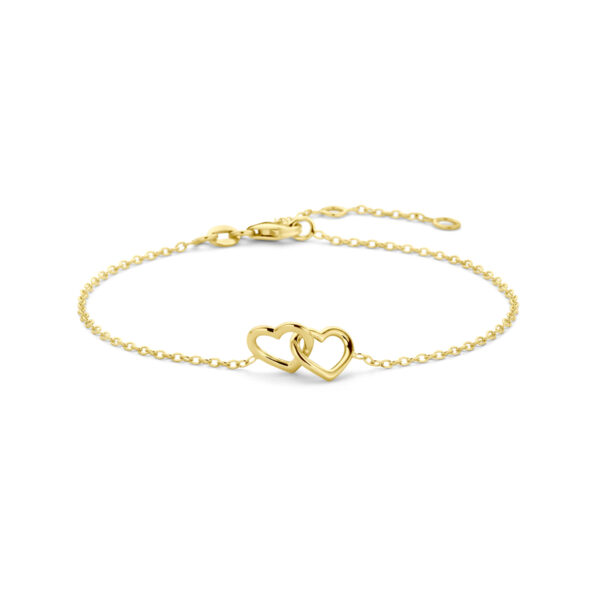 armband hartjes 16 - 17,5 - 19 cm 14K geelgoud