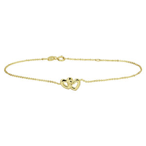 armband hartjes 16 - 18 cm 14K geelgoud