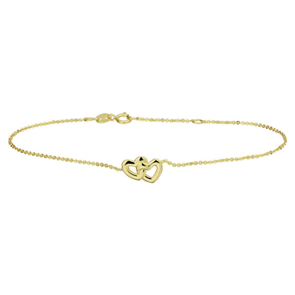 armband hartjes 16 - 18 cm 14K geelgoud
