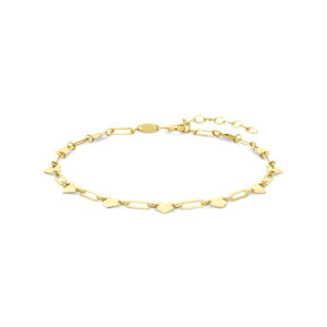 armband hartjes 16 + 3 cm 14K geelgoud