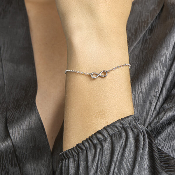 armband infinity 2,0 mm 17 + 2 cm zilver gerhodineerd - Afbeelding 2