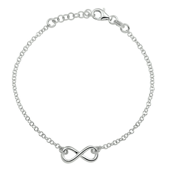 armband infinity 2,0 mm 17 + 2 cm zilver gerhodineerd - Afbeelding 3
