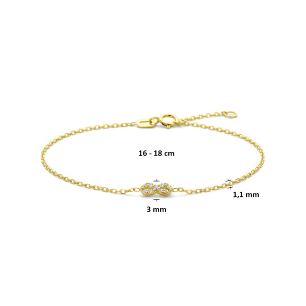 armband infinity zirkonia 16 - 18 cm 14K geelgoud - Afbeelding 3