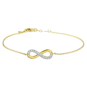 armband infinity zirkonia 17,5 + 1 cm 14K geelgoud
