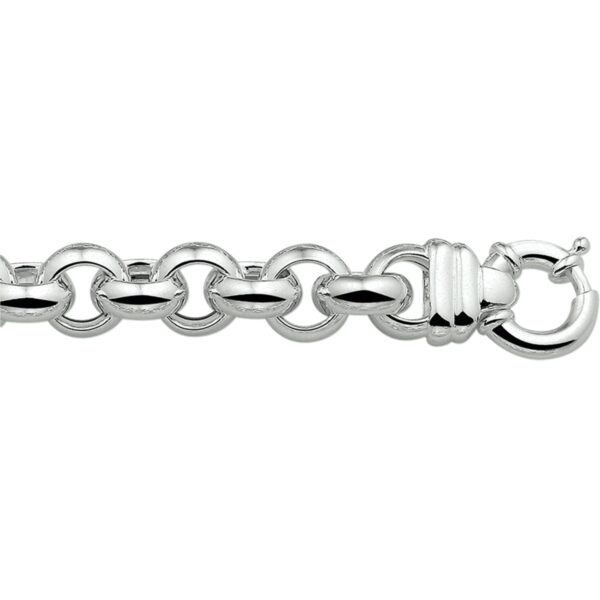 armband jasseron 14 mm met groot springslot zilver wit - Afbeelding 2