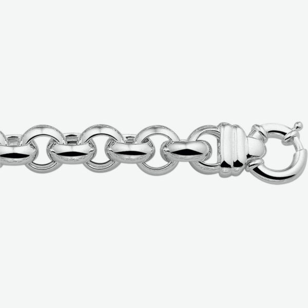 armband jasseron 14 mm met groot springslot zilver wit - Afbeelding 3