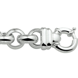 armband jasseron 14 mm met groot springslot zilver wit