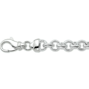armband jasseron 6,5 mm 19 cm zilver gerhodineerd
