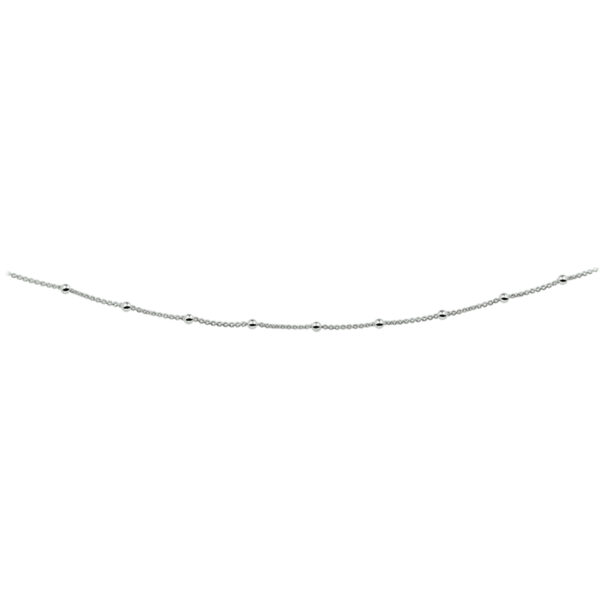 armband jasseron en bolletjes 3,0 mm 18 cm zilver gerhodineerd - Afbeelding 2