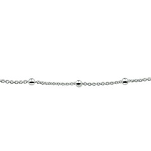armband jasseron en bolletjes 3,0 mm 18 cm zilver gerhodineerd