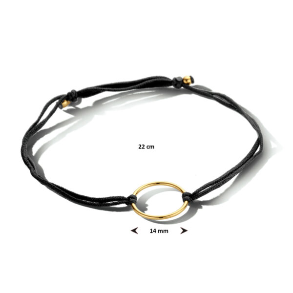armband katoen rondje 22 cm zilver verguld (met rubber/nylon/etc) - Afbeelding 2