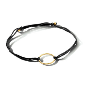armband katoen rondje 22 cm zilver verguld (met rubber/nylon/etc)