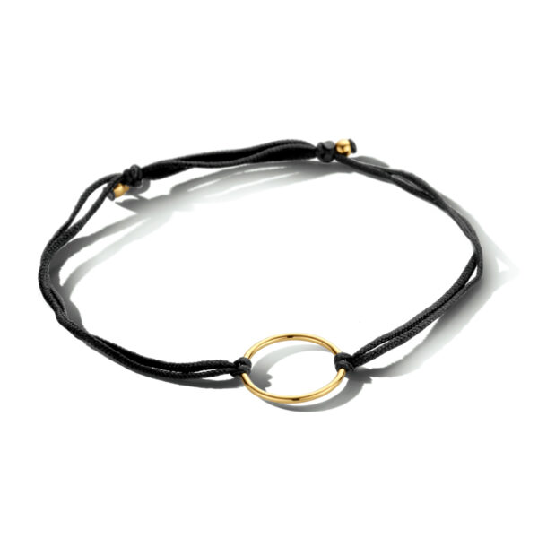 armband katoen rondje 22 cm zilver verguld (met rubber/nylon/etc)