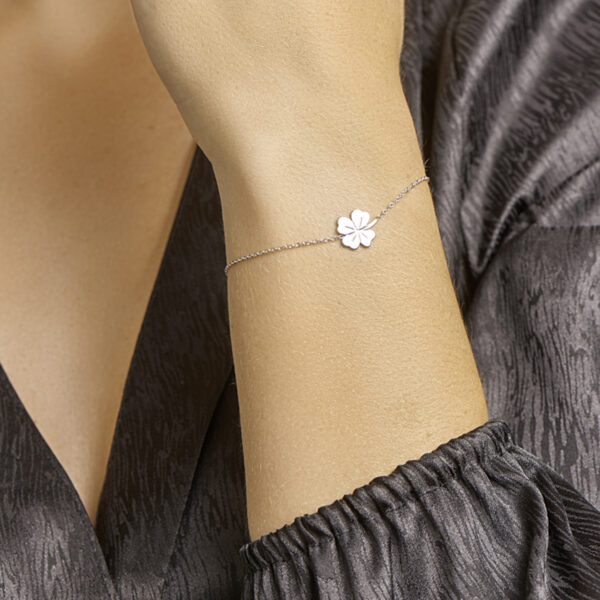 armband klaver 1,0 mm 17 + 3 cm zilver gerhodineerd - Afbeelding 2