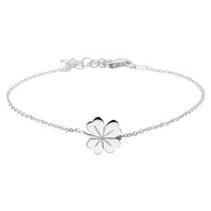 armband klaver 1,0 mm 17 + 3 cm zilver gerhodineerd