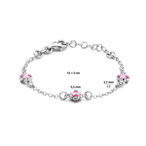 armband klavertjes 11 + 2 cm zilver gerhodineerd - Afbeelding 3