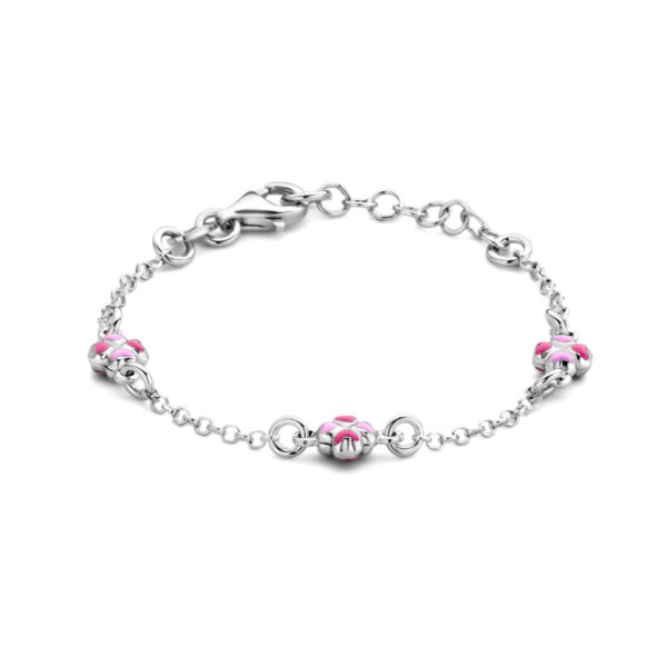 armband klavertjes 11 + 2 cm zilver gerhodineerd