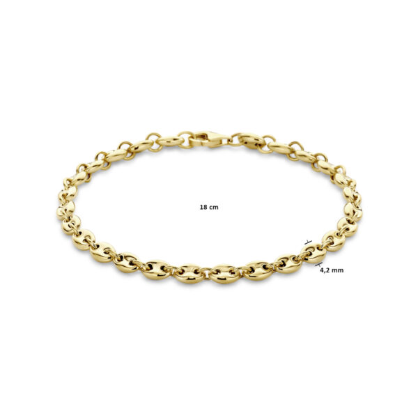armband koffieboon 4,2 mm 18 cm 14K geelgoud - Afbeelding 3