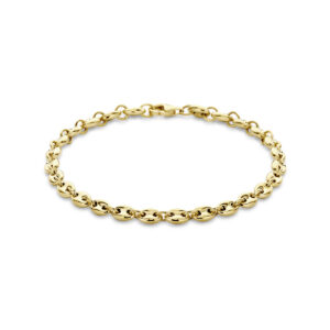 armband koffieboon 4,2 mm 18 cm 14K geelgoud