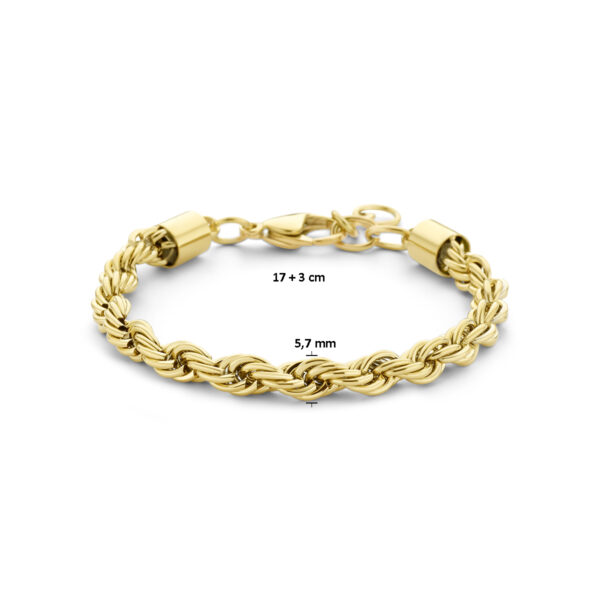 armband koord 5,7 mm 17 + 3 cm ion plating edelstaal - Afbeelding 3