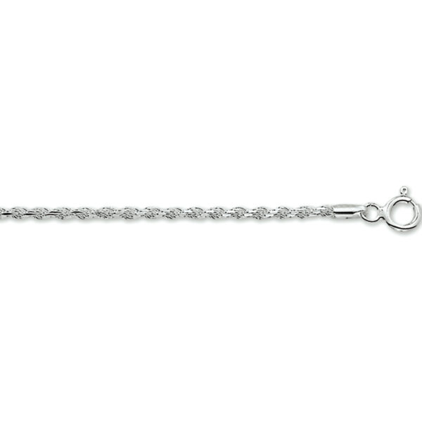 armband koord gediamanteerd 1,9 mm zilver gerhodineerd